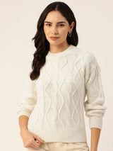 Kotty Women Cable Knit Pullover Sweaters