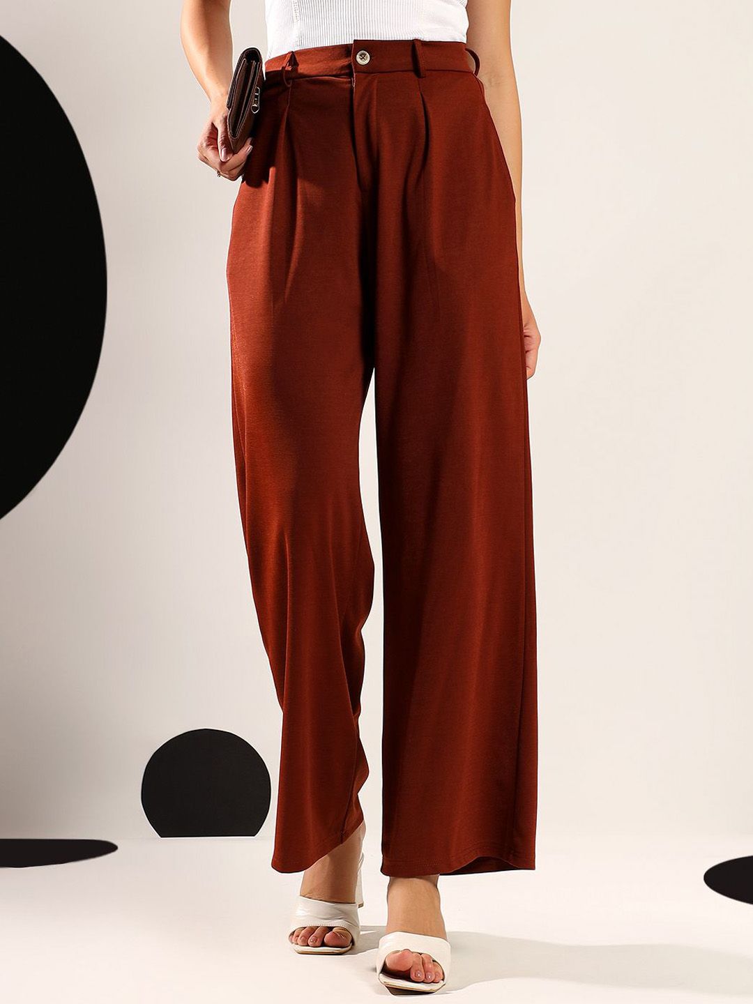 Kotty Women Relaxed Wide-Leg Easy Wash Trousers