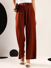 Kotty Women Relaxed Wide-Leg Easy Wash Trousers