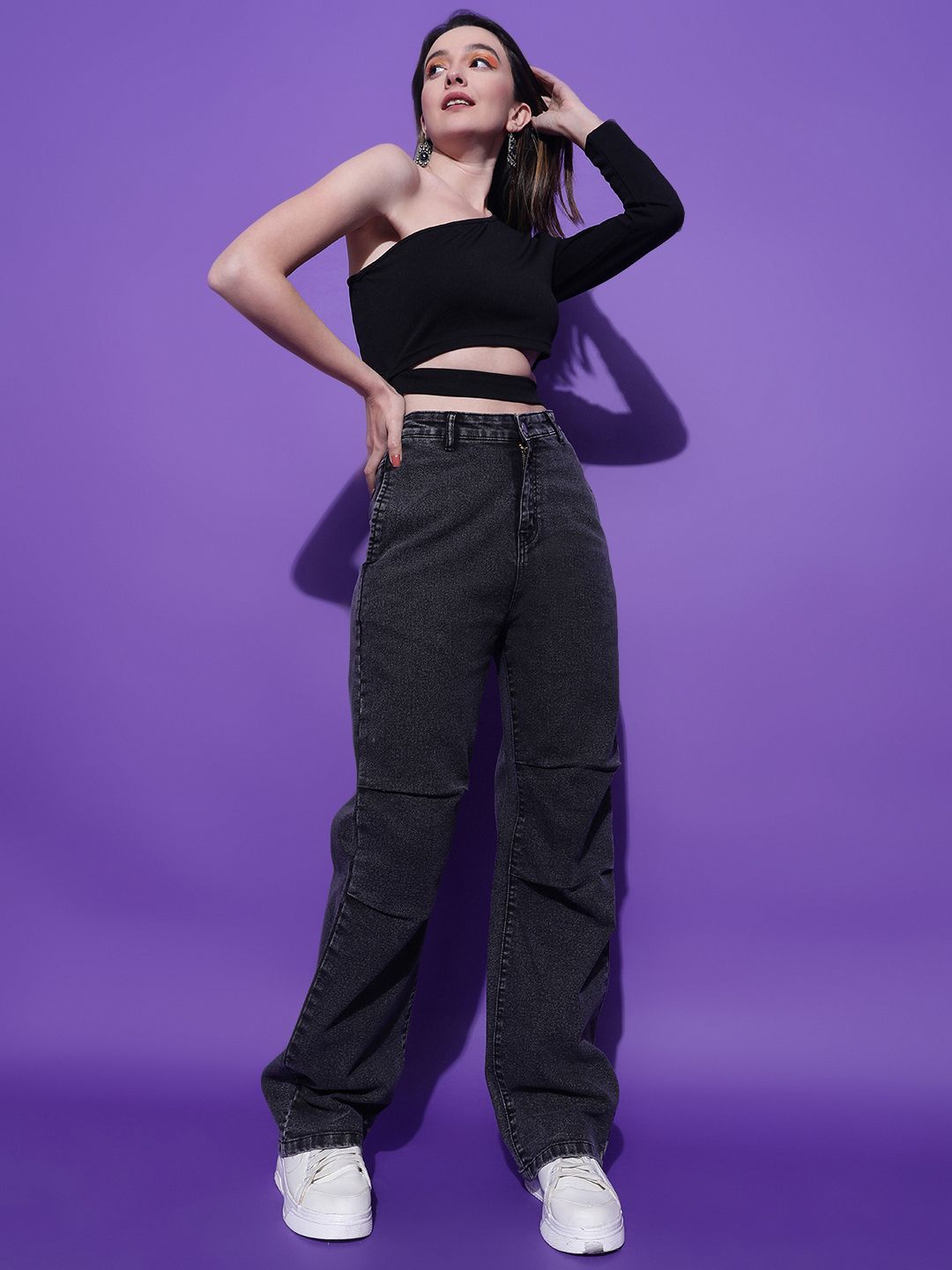 Kotty Women Solid One Shoulder Top