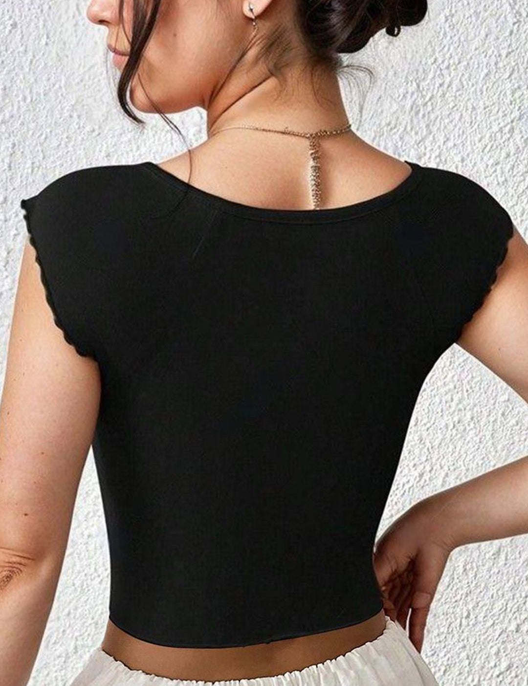 Kotty Women Solid V-Neck Top