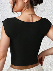 Kotty Women Solid V-Neck Top