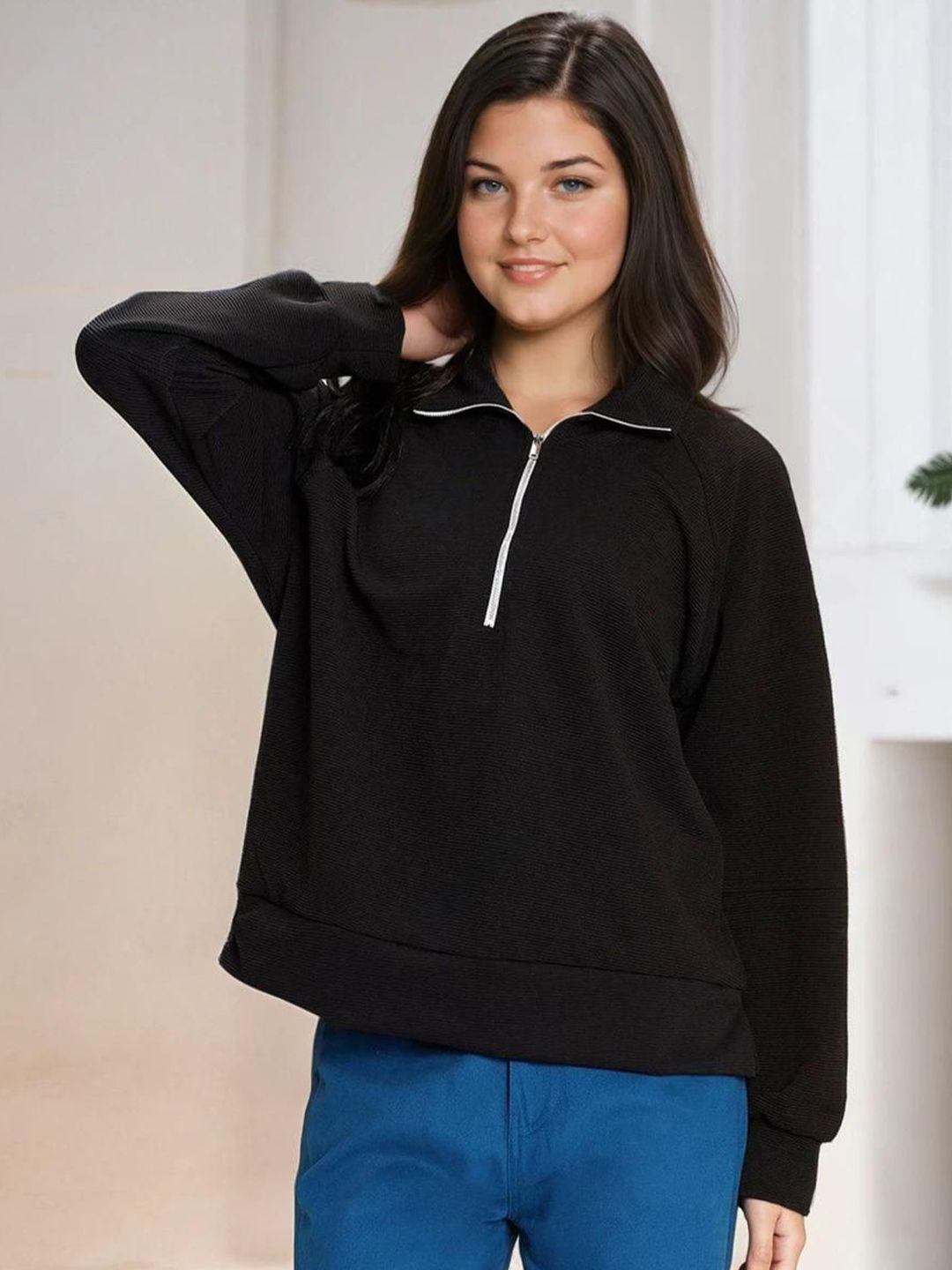 Kotty Women Half Zipper Sweatshirt