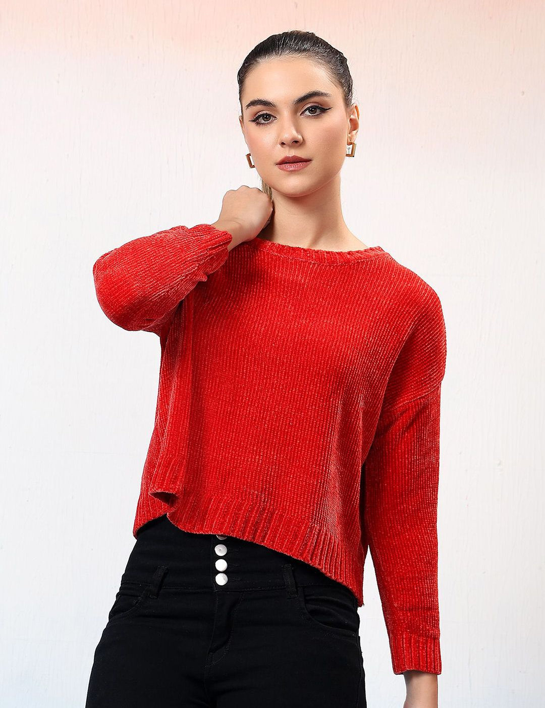 Kotty Women Round Neck Pullover Sweater