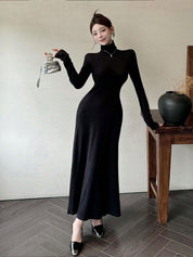 Kotty High Neck Flared Maxi Dress