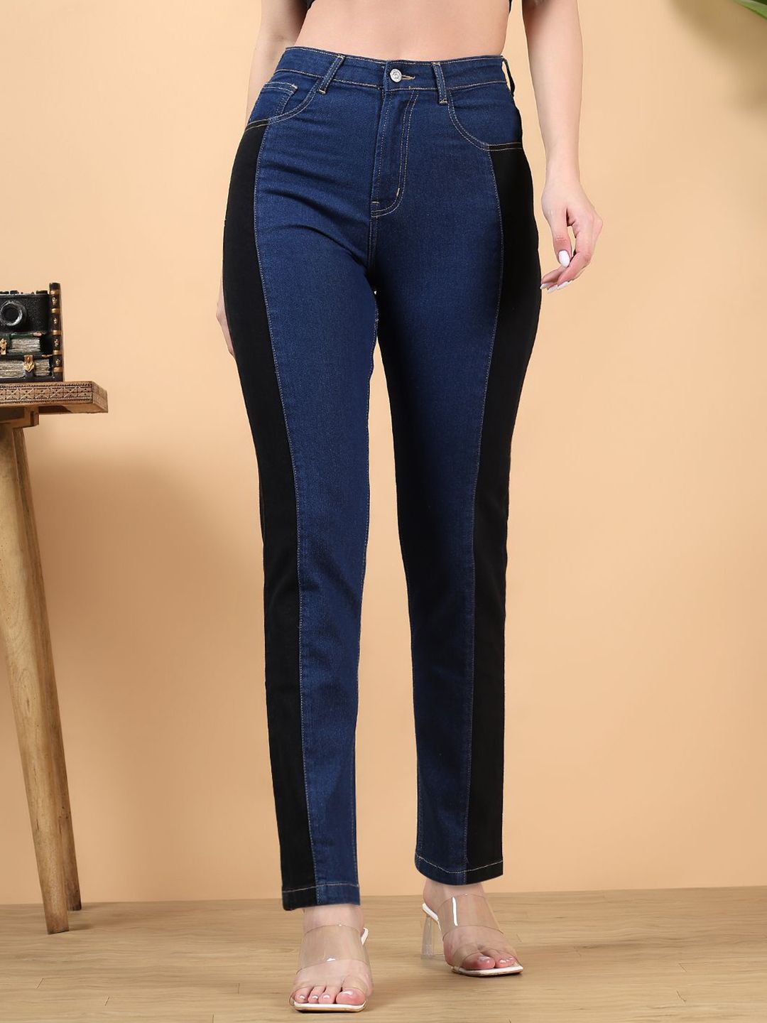 Kotty Women Skinny Fit High-Rise Printed Stretchable Jeans