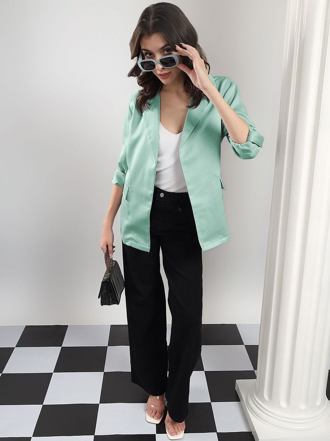 Kotty Notched Lapel Front Open Blazer