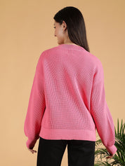 Kotty Women Ribbed Round Neck Pullover