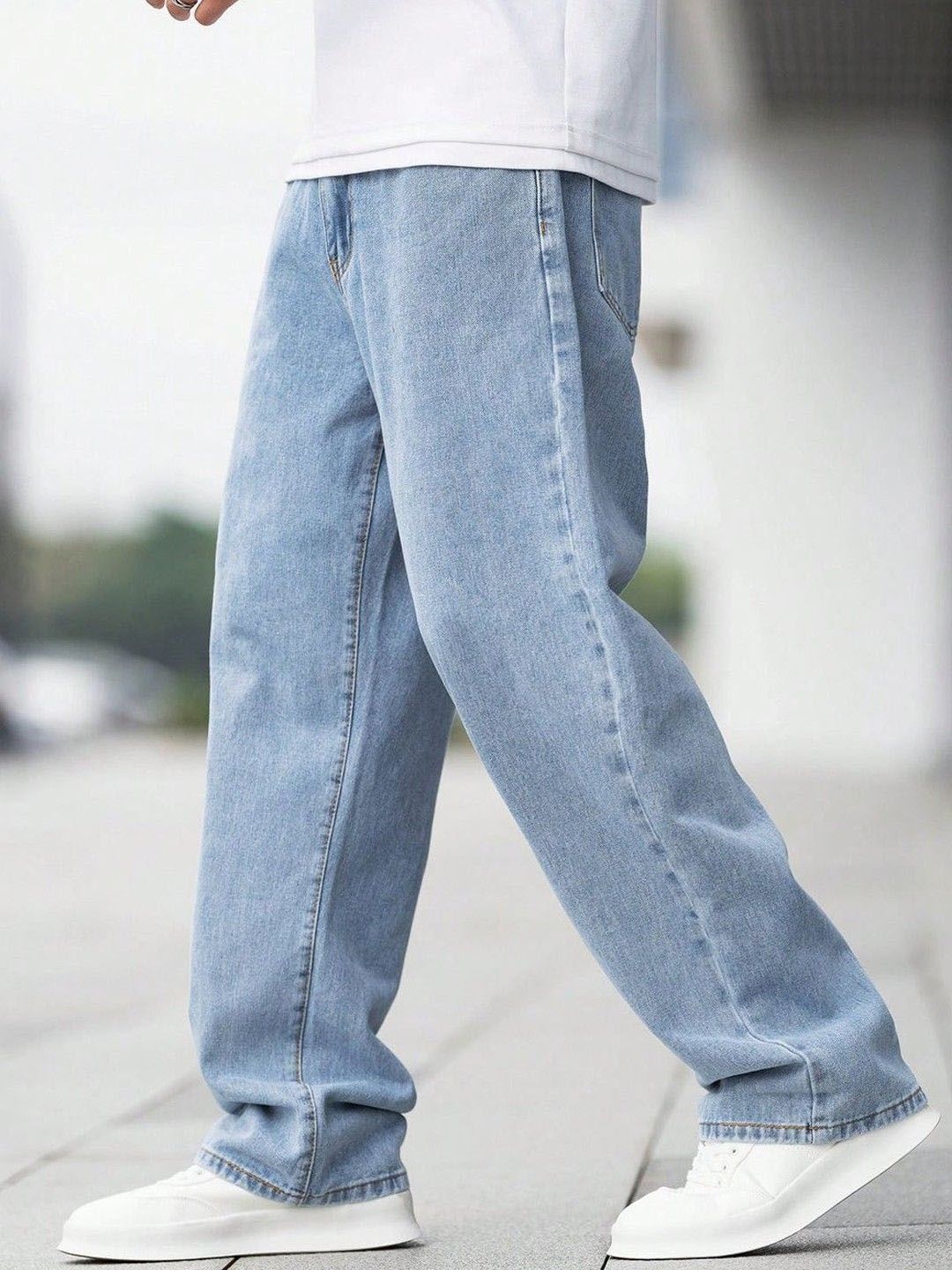 Kotty Men Baggy Mid-Rise Stretchable Jeans