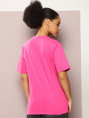 Kotty Round Neck Drop-Shoulder Sleeves Oversized T-shirt