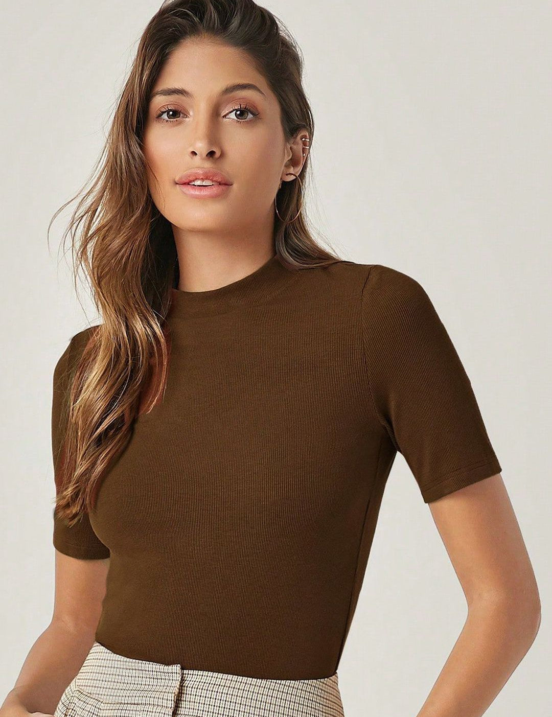 Kotty Women Solid High Neck Top