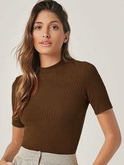 Kotty Women Solid High Neck Top