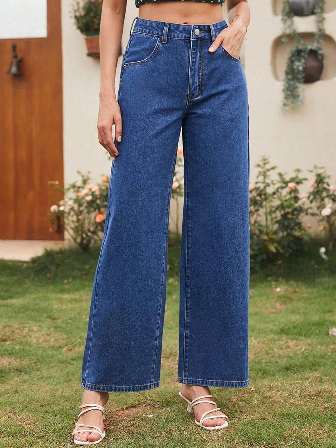 Kotty Women Flared High-Rise Cotton Stretchable Jeans