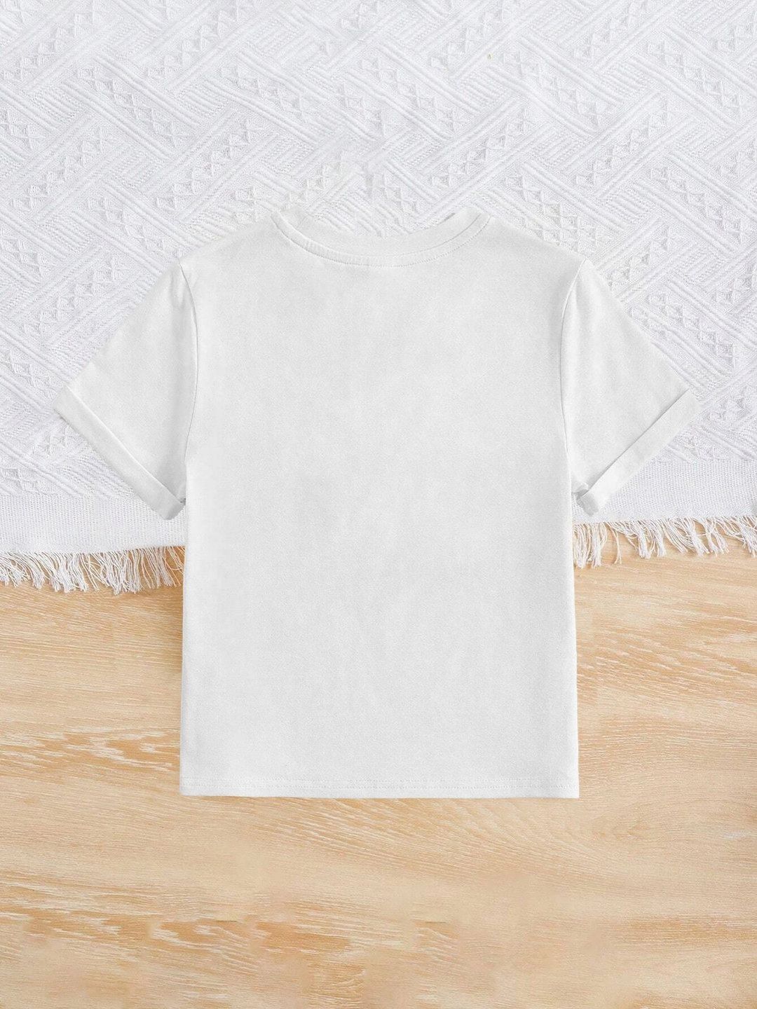 Kotty Girls Graphic Printed Round Neck Cotton Oversized T-shirt