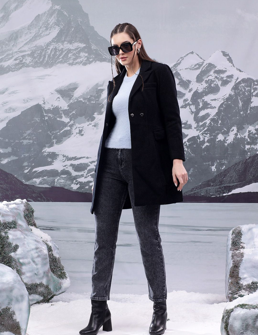 Kotty Notched Lapel Single-Breasted Overcoat