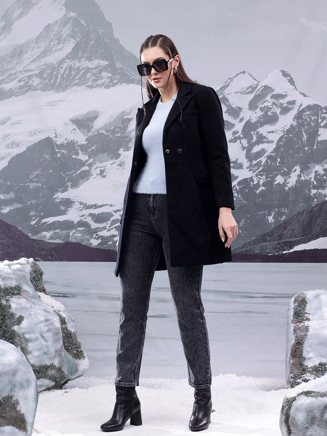 Kotty Notched Lapel Single-Breasted Overcoat