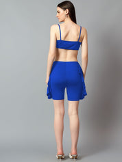 Kotty Women Shoulder Straps Blue Co-Ords Set