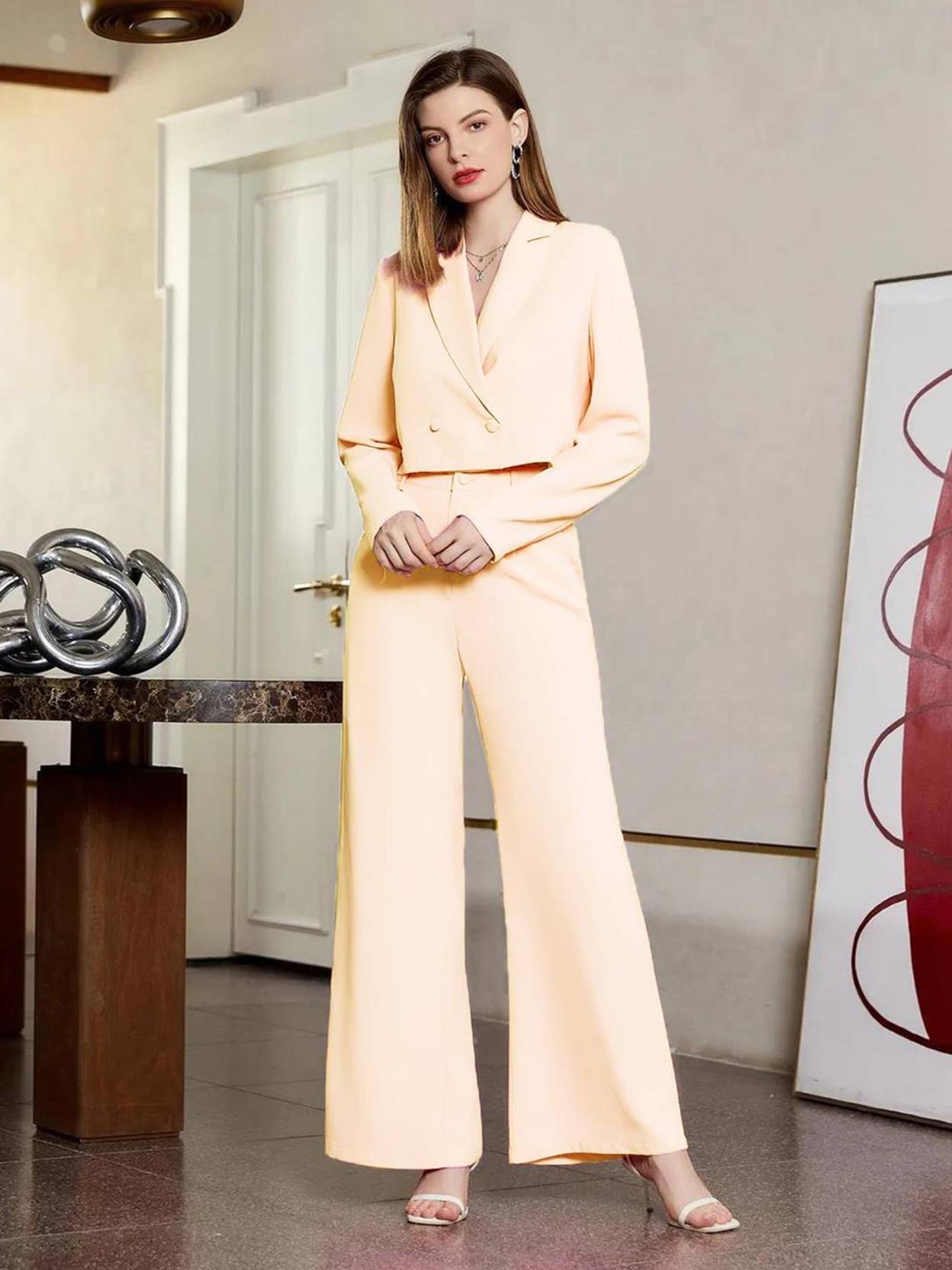 KOTTY Top Pant Co-ords Set with Blazer
