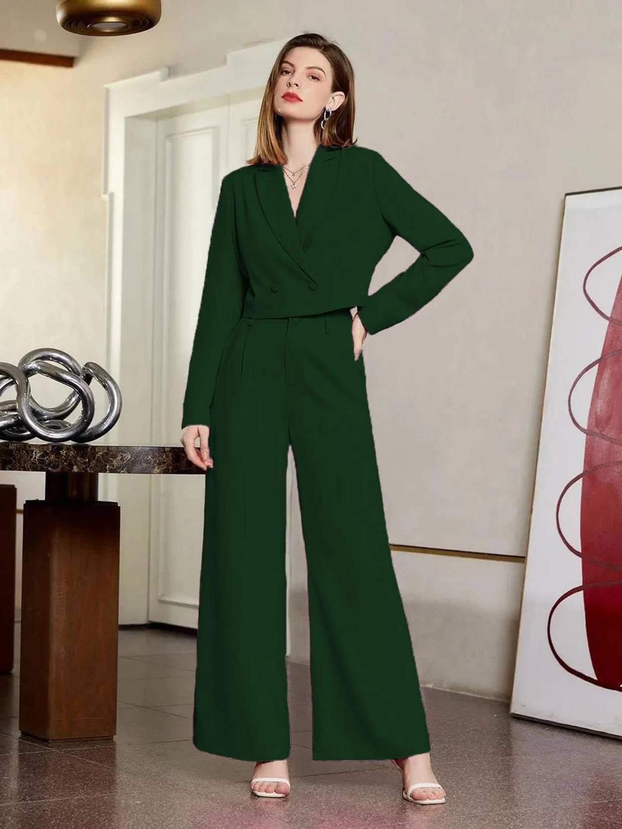 KOTTY Top Pant Co-ords Set with Blazer