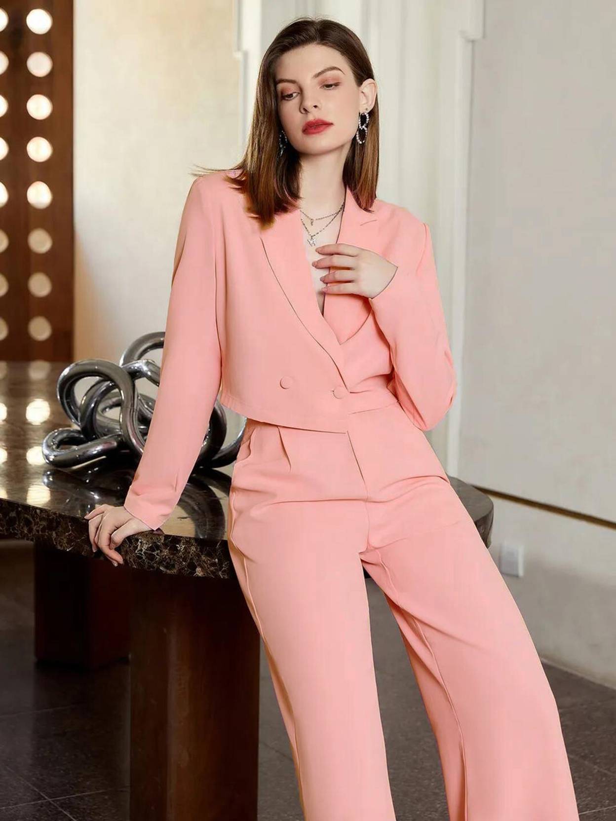 KOTTY Top Pant Co-ords Set with Blazer