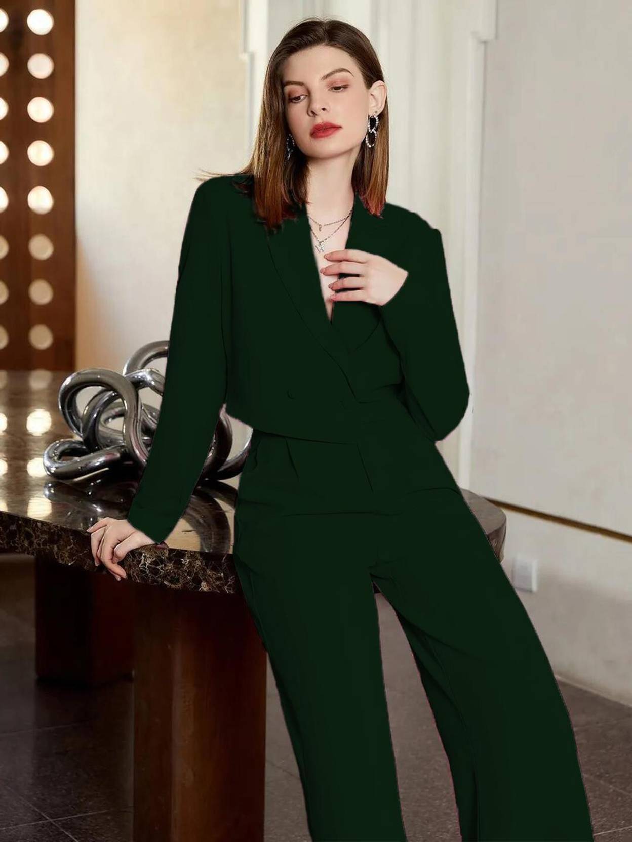 KOTTY Top Pant Co-ords Set with Blazer