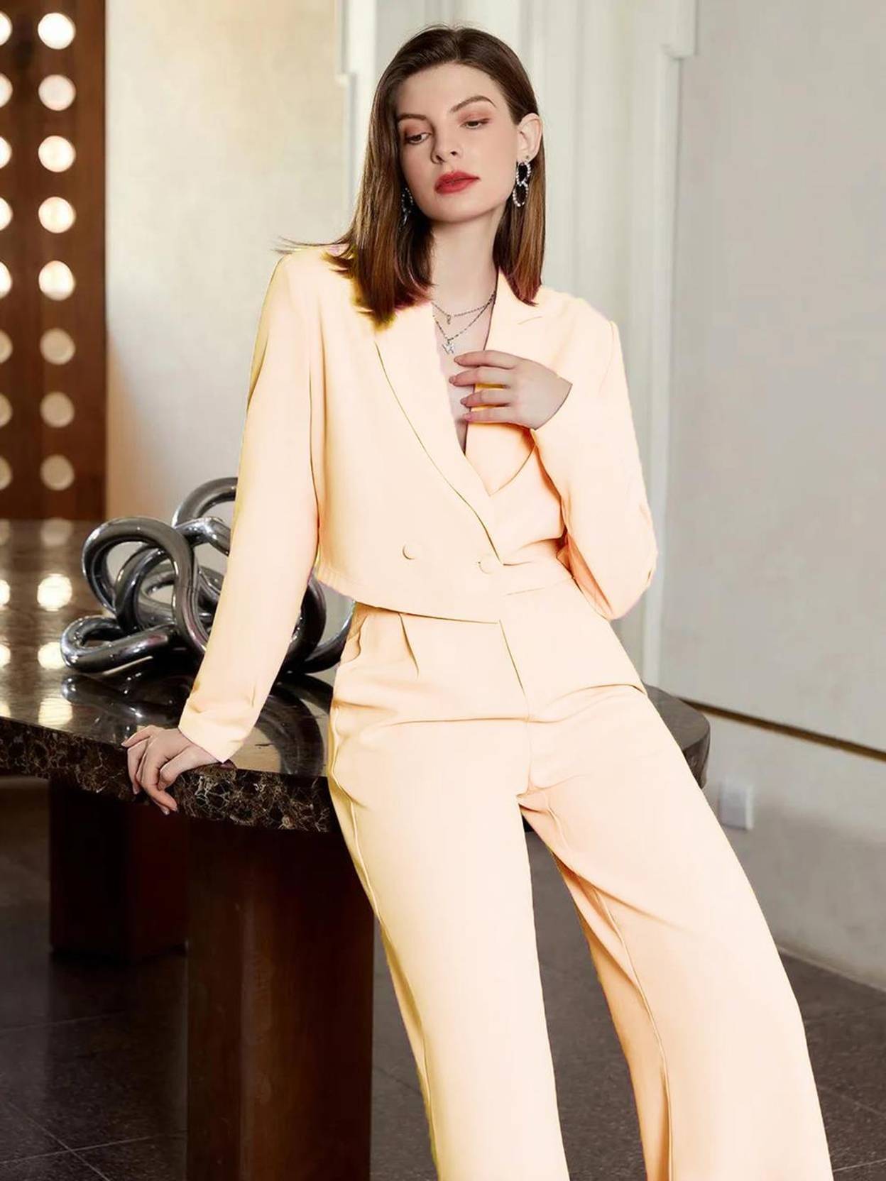 KOTTY Top Pant Co-ords Set with Blazer