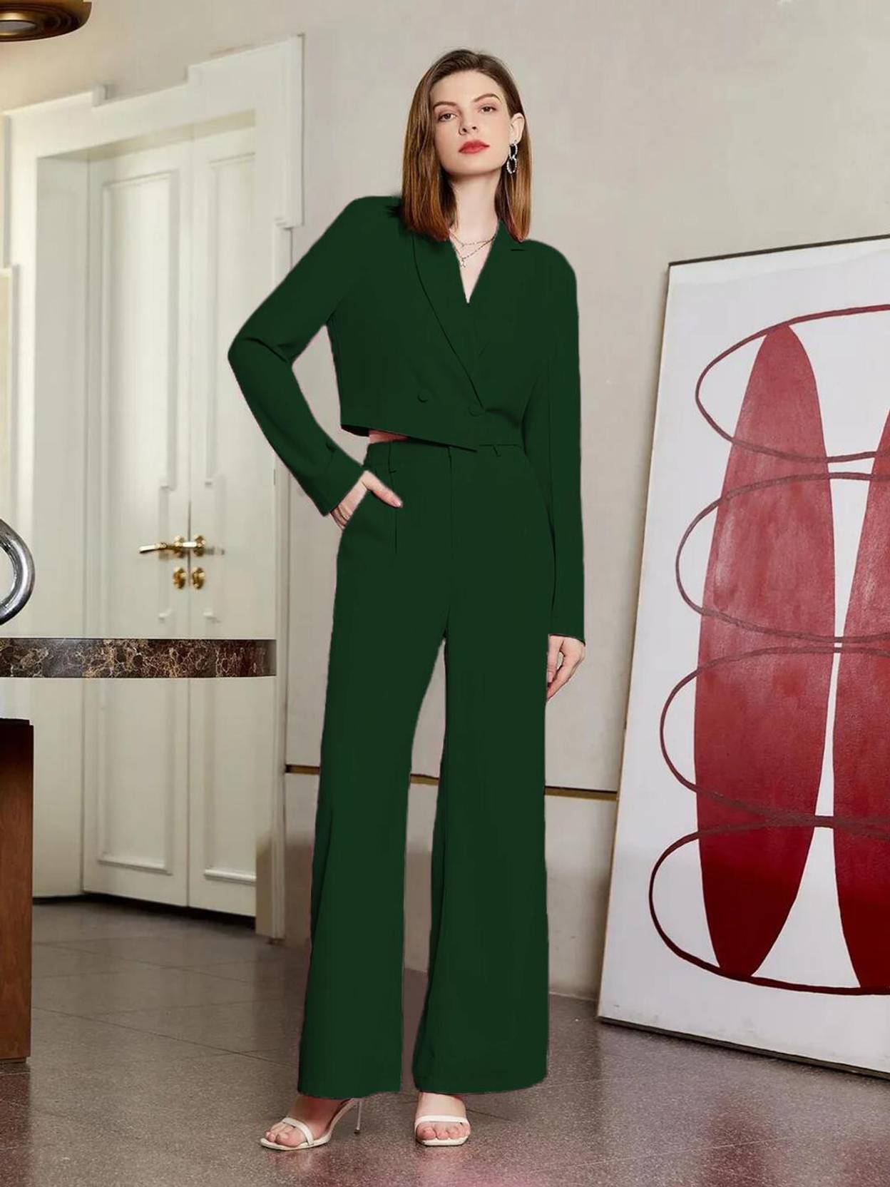 KOTTY Top Pant Co-ords Set with Blazer
