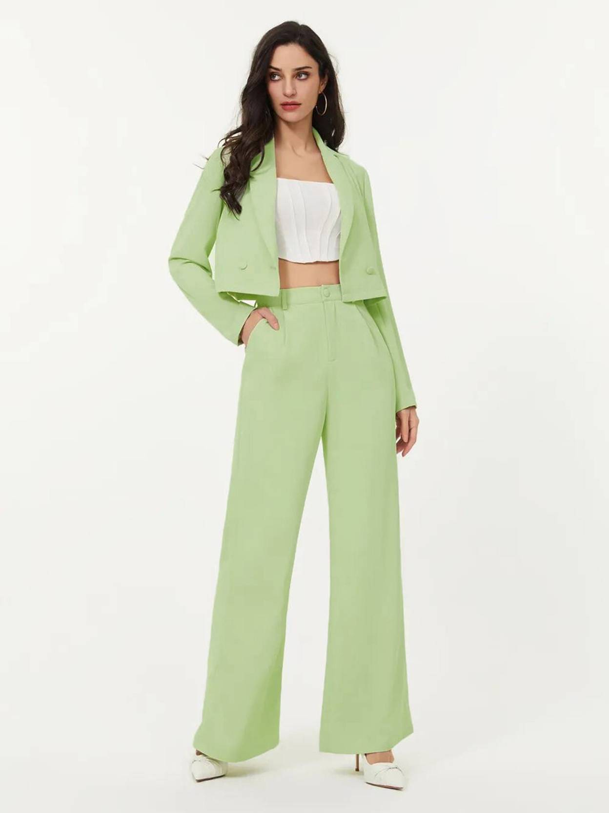 KOTTY Top Pant Co-ords Set with Blazer