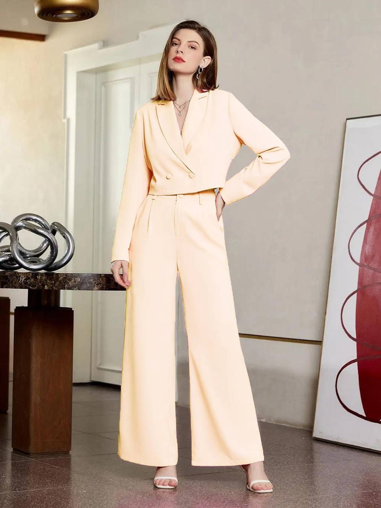 KOTTY Top Pant Co-ords Set with Blazer