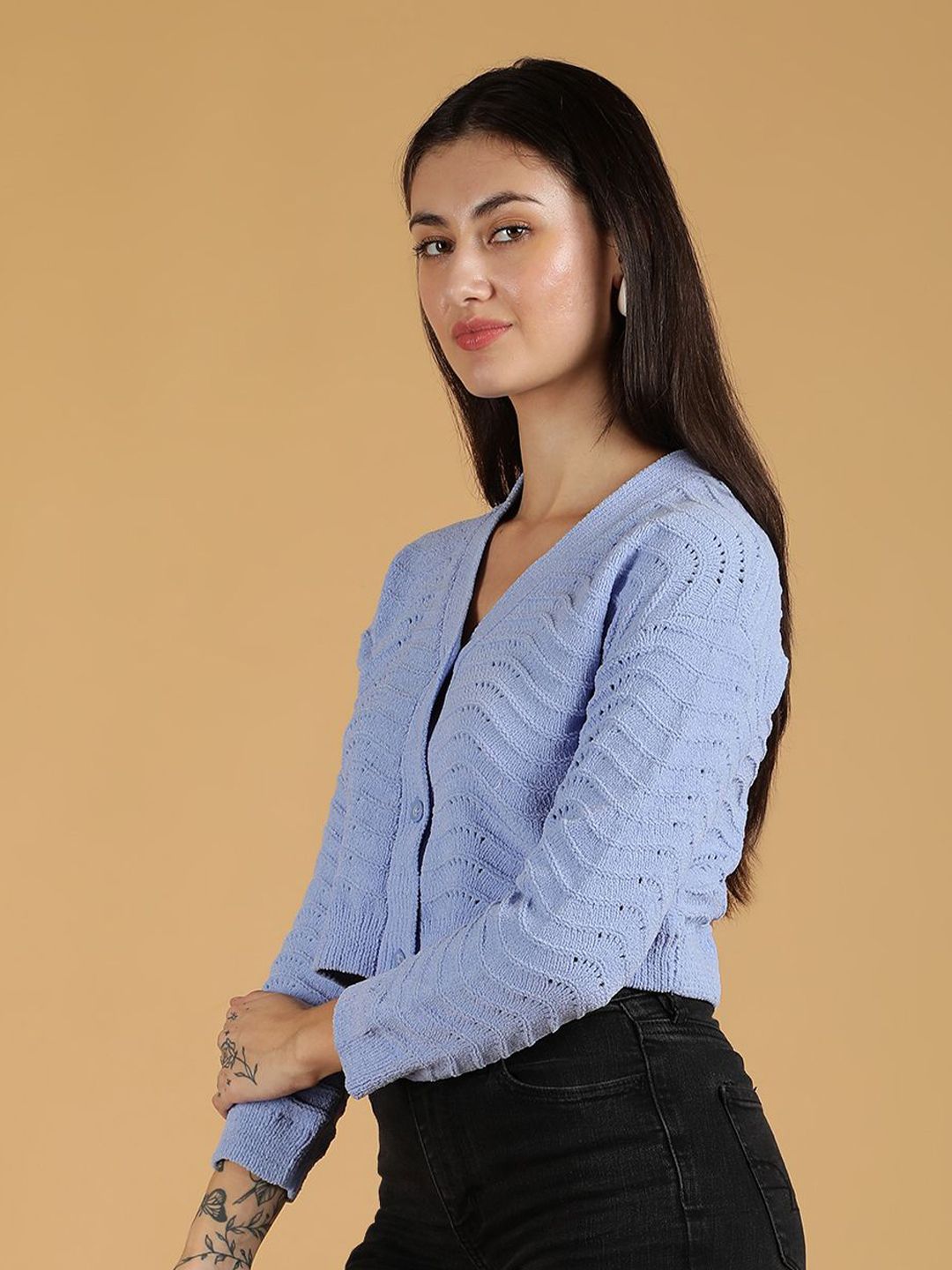 Kotty Women V-Neck Front-Open Sweaters