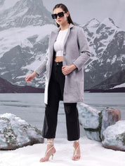 Kotty Women Notched Lapel Cotton Single-Breasted Overcoat