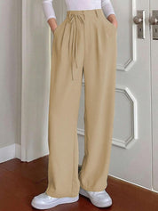 Kotty Women Relaxed Straight Leg Straight Fit High-Rise Trousers