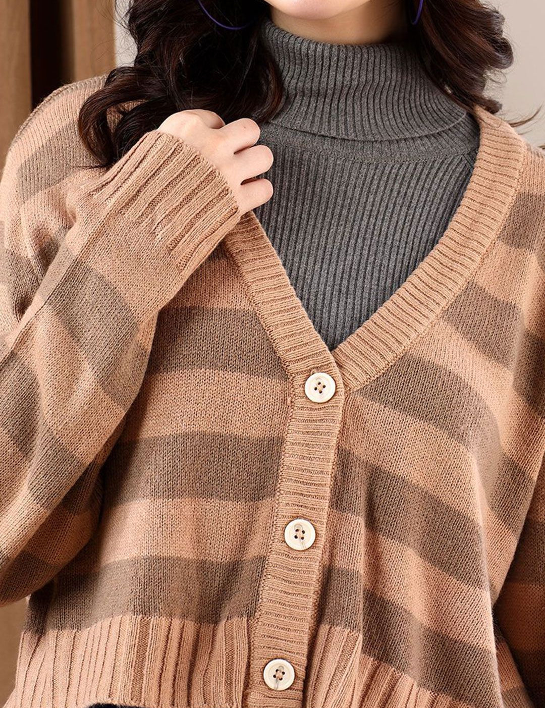 Kotty Women Striped Cardigan