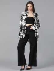 Kotty Women Spread Collar Floral Printed Cotton Oversized Casual Shirt