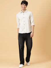 Kotty Men Relaxed Spread Collar Solid Casual Shirt
