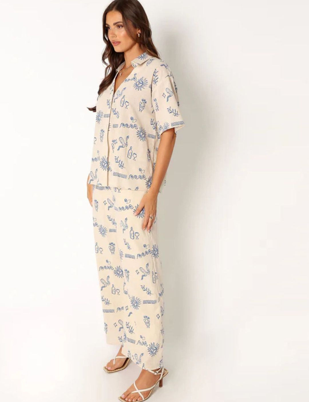 Kotty Women Shirt Collar Multi Dress Set