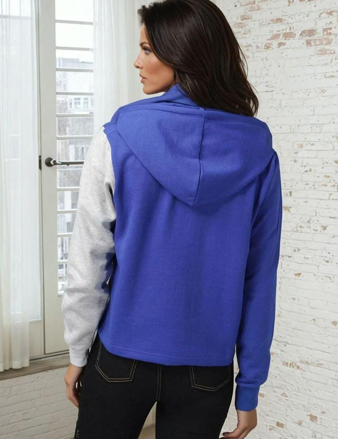 Kotty Women Colourblocked Hooded Sweatshirt