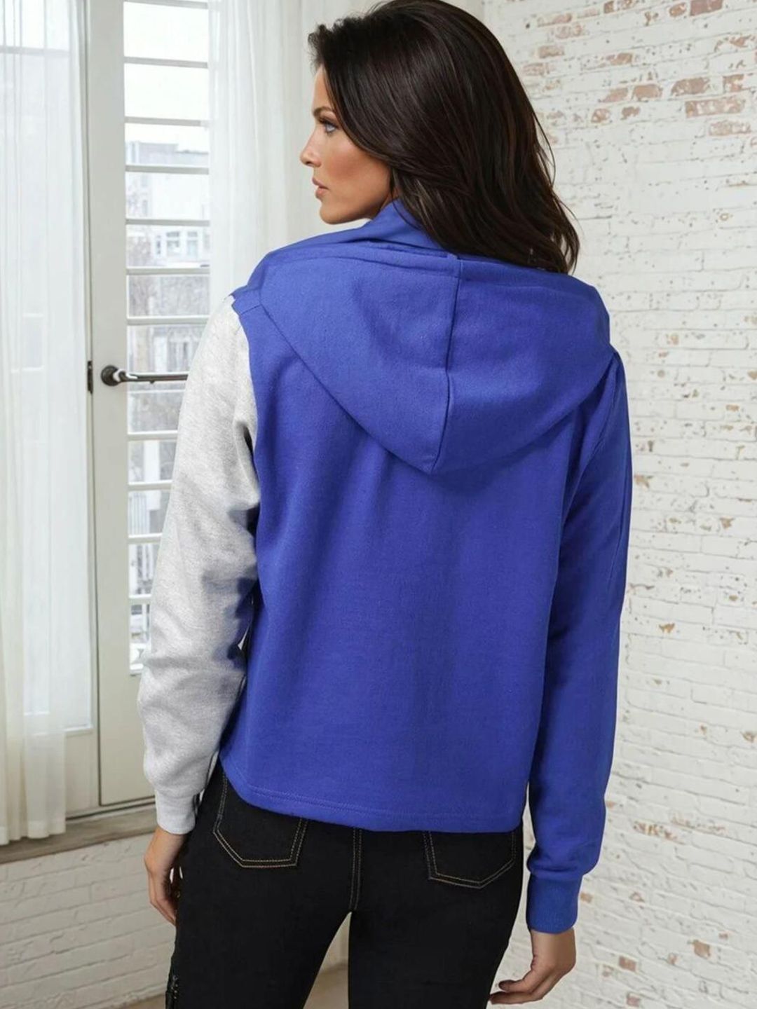 Kotty Women Colourblocked Hooded Sweatshirt