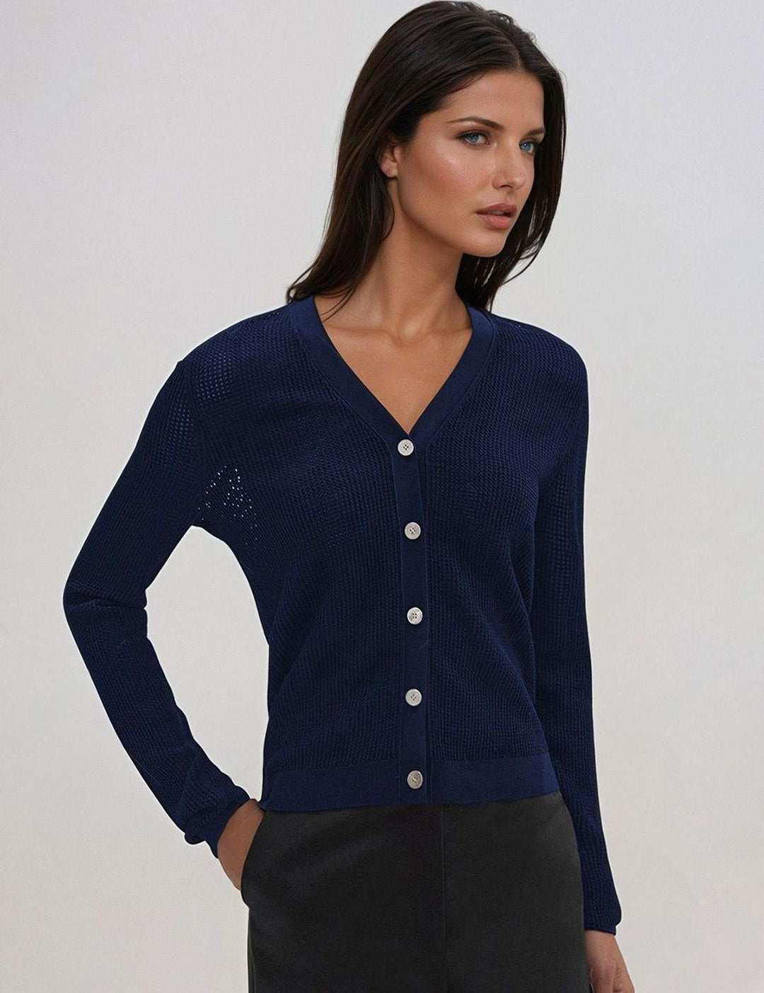 Kotty Women Ribbed Cotton Cardigan