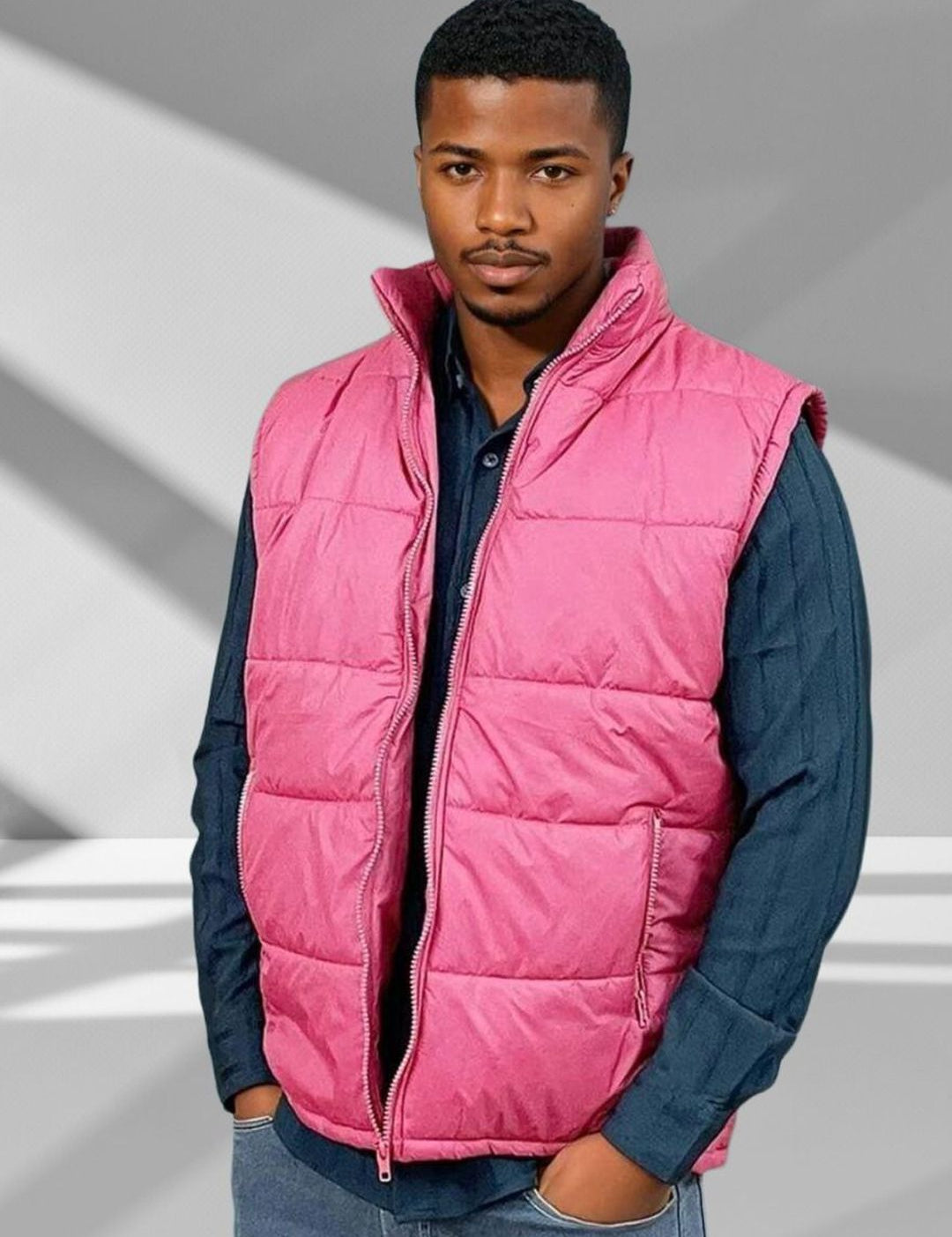 Kotty Men Mock Collar Sleeveless Puffer Jacket