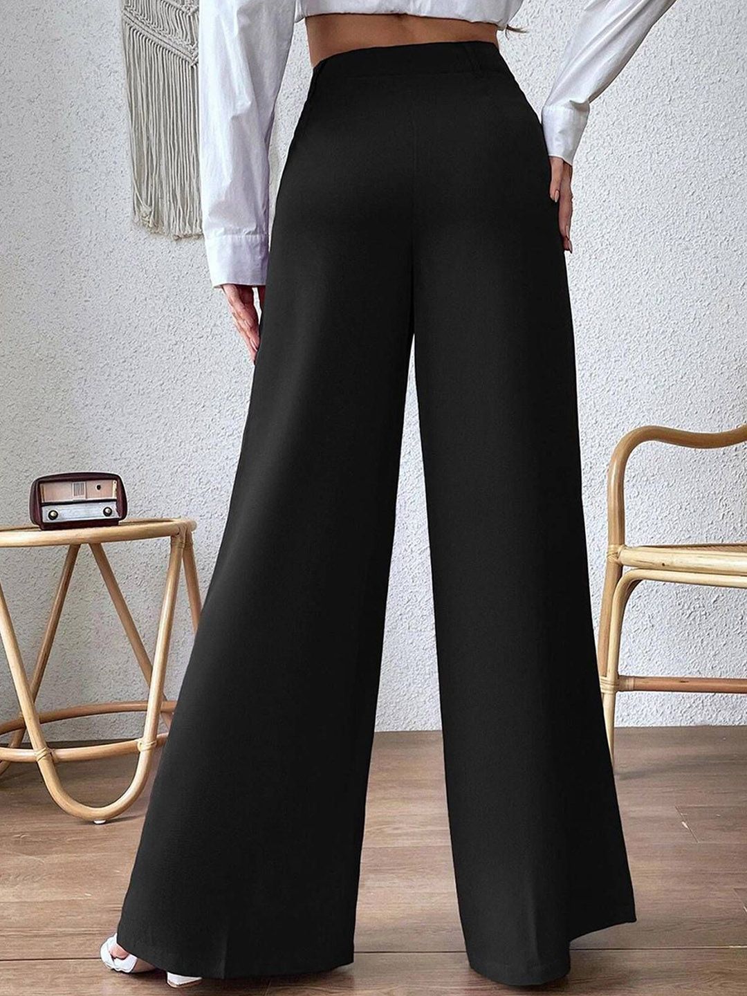 Kotty Women Relaxed Straight Leg High-Rise Easy Wash Parallel Trouser