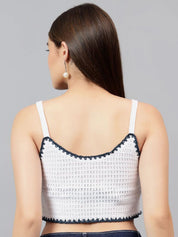 Kotty Women Self Design Scoop Neck Cotton Top