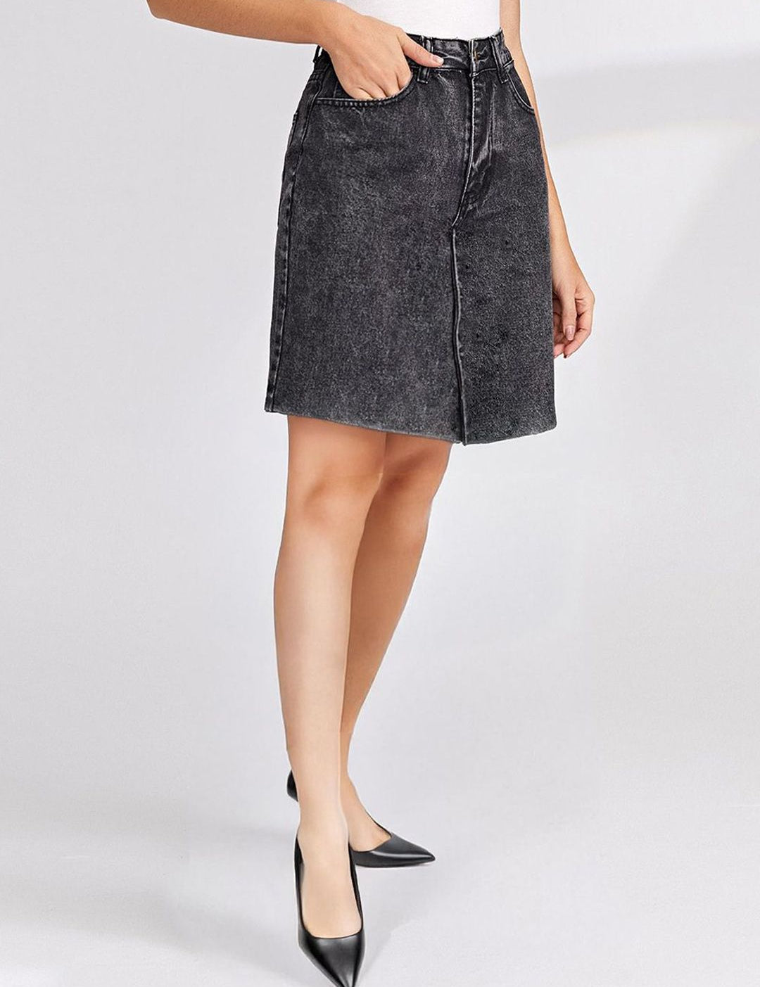 Kotty  Women Solid Pencil Knee-Length Skirt