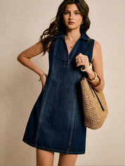 Kotty women's chic denim A-line mini dress