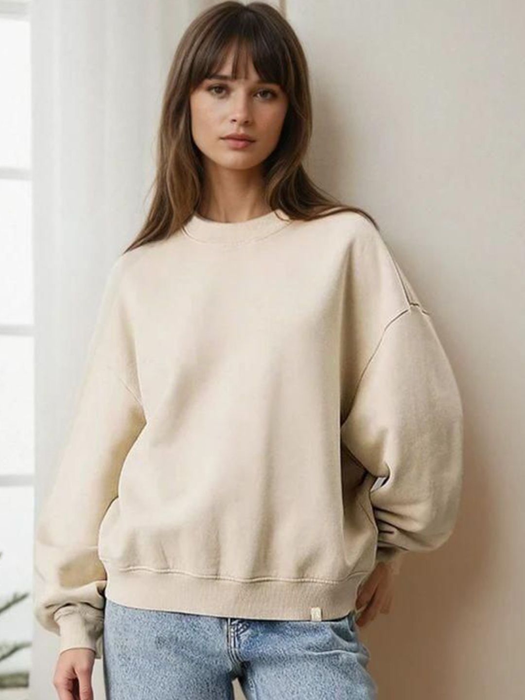 Kotty Women Solid Round Neck Regular Pullover Sweatshirt
