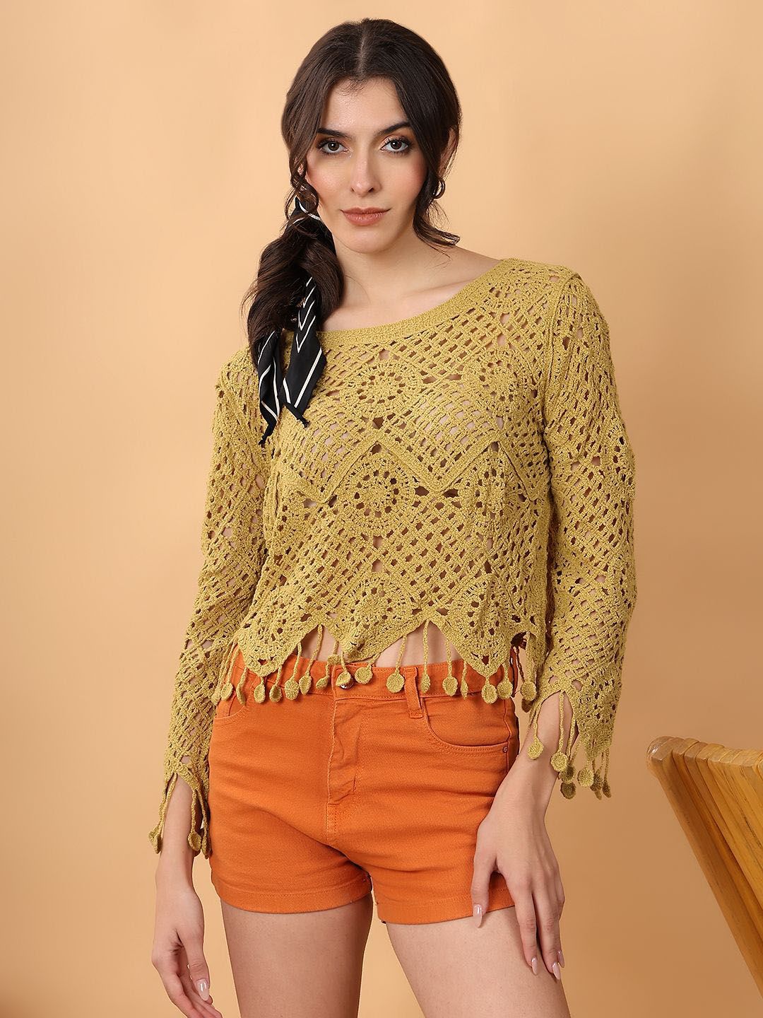 Kotty Women Embellished Cotton Regular Top