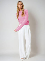 Kotty Women Cotton Round Neck Long Sleeves Pullover Sweaters