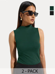 Kotty Women High Neck Sleeveless Top