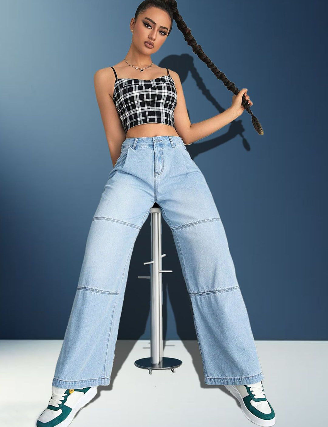 Kotty Women Straight Fit High-Rise Stretchable Jeans