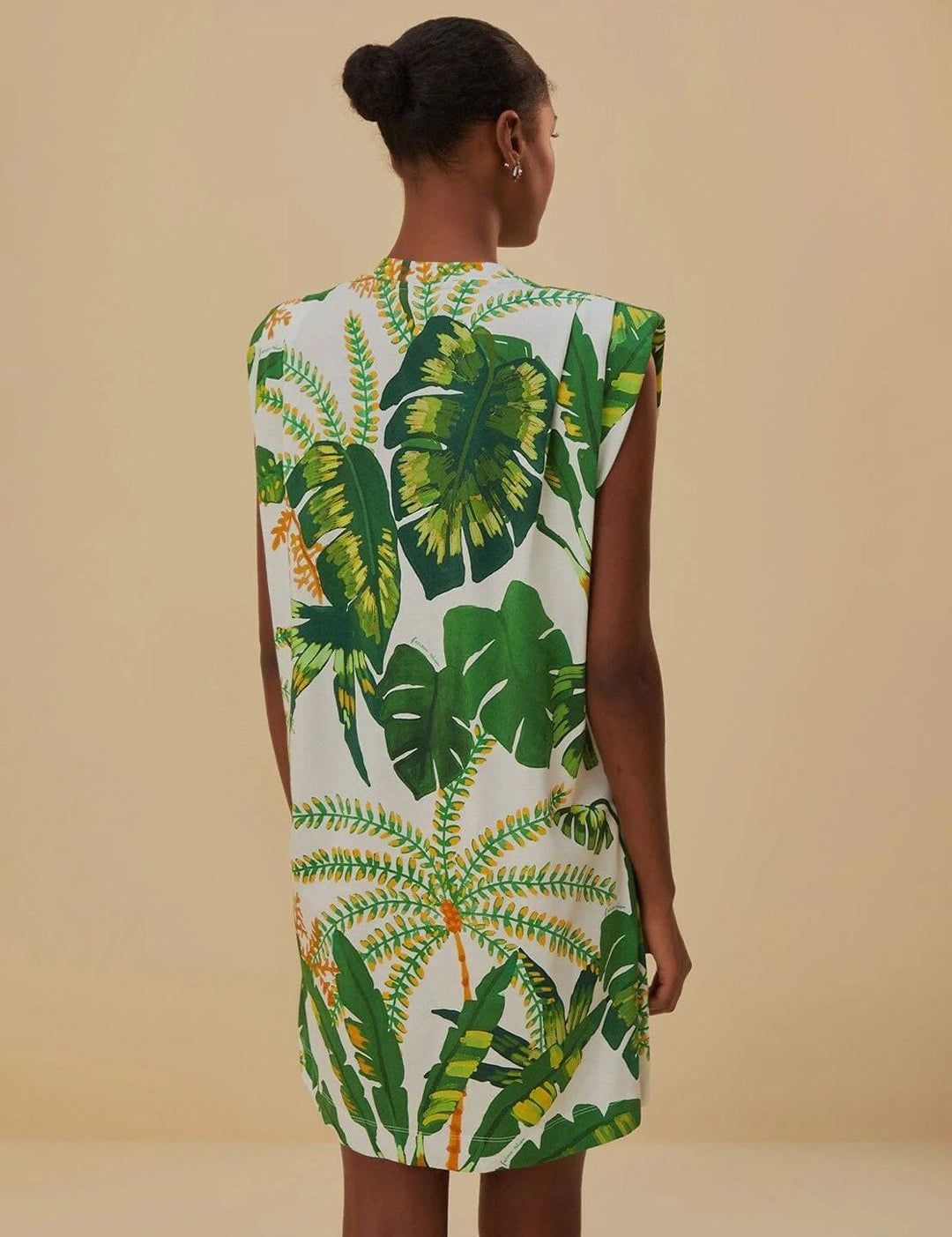 Kotty Tropical Print Crepe A-Line Mini Dress